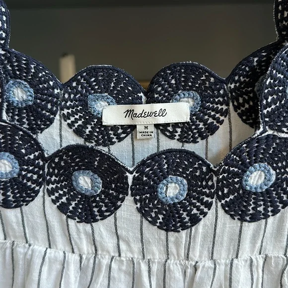 Madewell Embroidered Butterfly Dress in Stripe - Picture 4 of 7